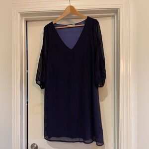 ⭐️SHEIN Elegant Navy Long Sleeve Dress with shoulder cut outs